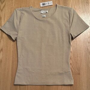 Aritzia Light Tan Short Sleeve Tee